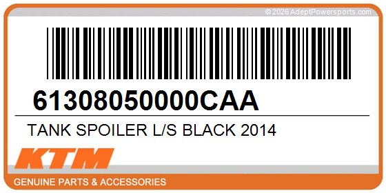 KTM 61308050000CAA Tank Spoiler L/S Black 2014