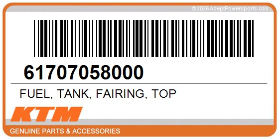 KTM 61707058000 Fuel, Tank, Fairing, Top