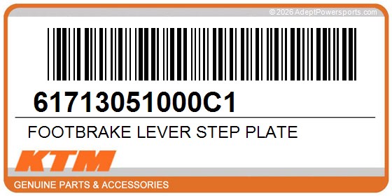 KTM 61713051000C1 Footbrake Lever Step Plate
