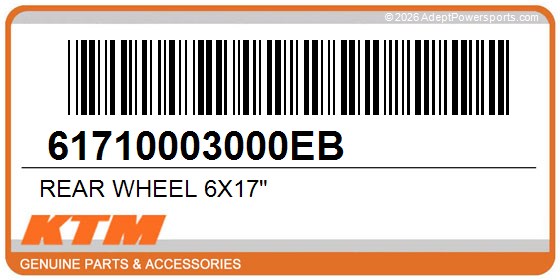 KTM 61710003000EB Rear Wheel 6X17"
