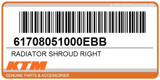 KTM 61708051000EBB Radiator Shroud Right