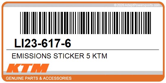 KTM LI23-617-6 Emissions Sticker 5 Ktm