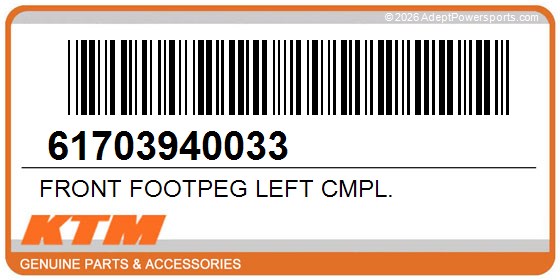 KTM 61703940033 Front Footpeg Left Cmpl.