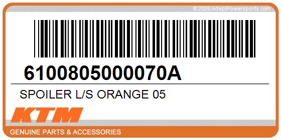 KTM 6100805000070A Spoiler L/S Orange 05