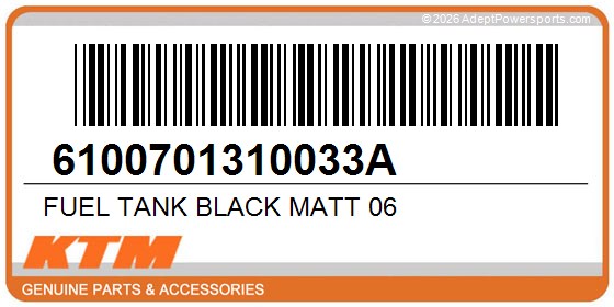 KTM 6100701310033A Fuel Tank Black Matt 06