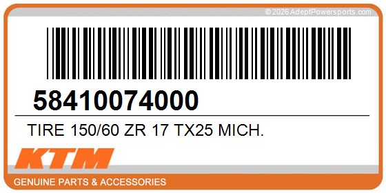 KTM 58410074000 Tire 150/60 Zr 17 Tx25 Mich.