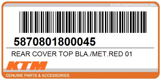 KTM 5870801800045 Rear Cover Top Bla./Met.Red 01