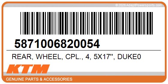 KTM 5871006820054 Rear, Wheel, Cpl., 4, 5X17'', Duke0
