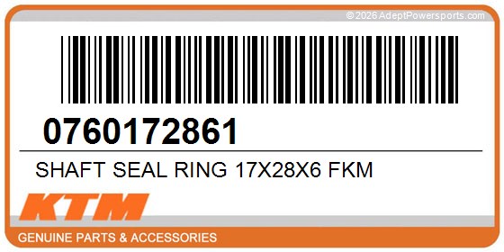 KTM 0760172861 Shaft Seal Ring 17X28x6 Fkm