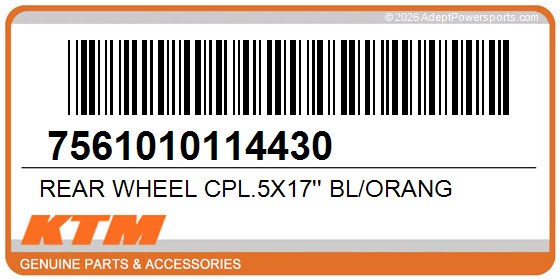 KTM 7561010114430 Rear Wheel Cpl.5X17'' Bl/Orang