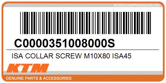KTM C0000351008000S Isa Collar Screw M10x80 Isa45
