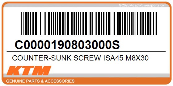 KTM C0000190803000S Counter-Sunk Screw Isa45 M8x30