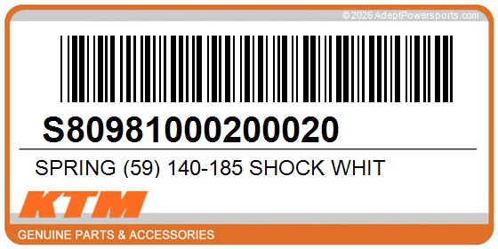 KTM S80981000200020 Spring (59) 140-185 Shock Whit
