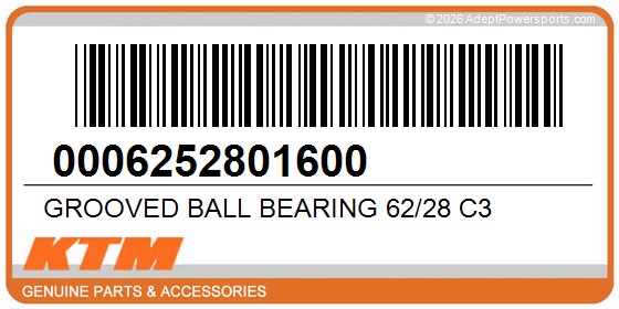 KTM 0006252801600 Grooved Ball Bearing 62/28 C3