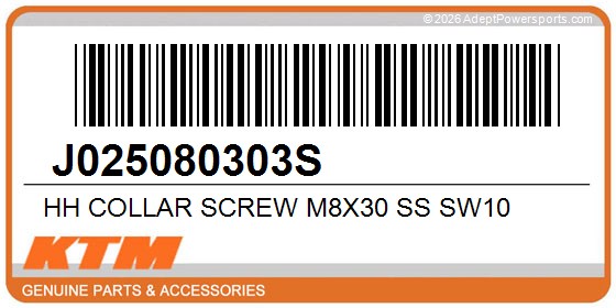 KTM J025080303S Hh Collar Screw M8x30 Ss Sw10