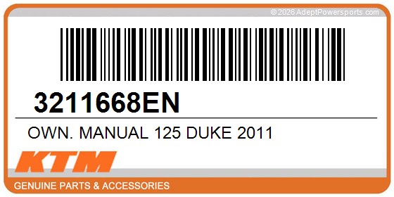 KTM 3211668EN Own. Manual 125 Duke 2011