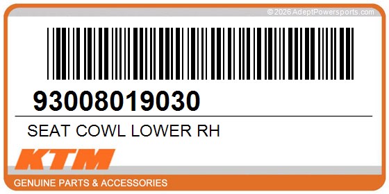 KTM 93008019030 Seat Cowl Lower Rh