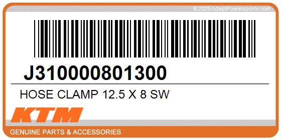 KTM J310000801300 Hose Clamp 12.5 X 8 Sw