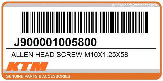 KTM J900001005800 Allen Head Screw M10x1.25X58