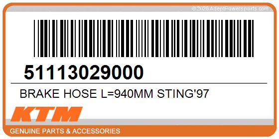 KTM 51113029000 Brake Hose L=940Mm Sting'97