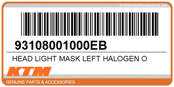 KTM 93108001000EB Head Light Mask Left Halogen O