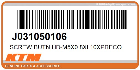 KTM J031050106 Screw Butn Hd-M5x0.8Xl10xpreco