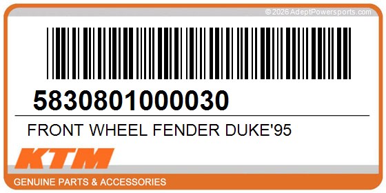KTM 5830801000030 Front Wheel Fender Duke'95