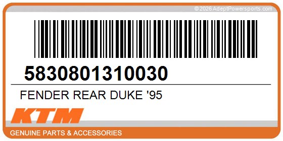 KTM 5830801310030 Fender Rear Duke '95