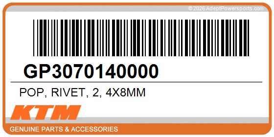 KTM GP3070140000 Pop, Rivet, 2, 4X8mm