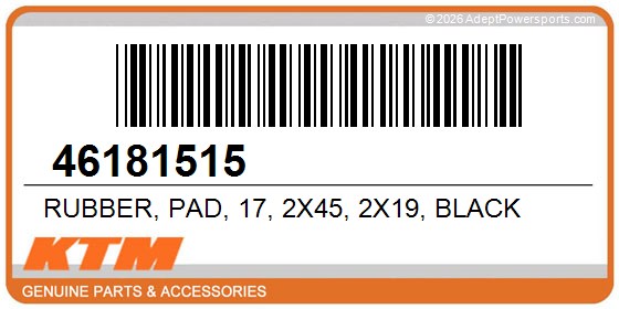 KTM 46181515 Rubber, Pad, 17, 2X45, 2X19, Black