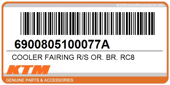 KTM 6900805100077A Cooler Fairing R/S Or. Br. Rc8