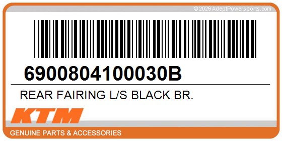 KTM 6900804100030B Rear Fairing L/S Black Br.