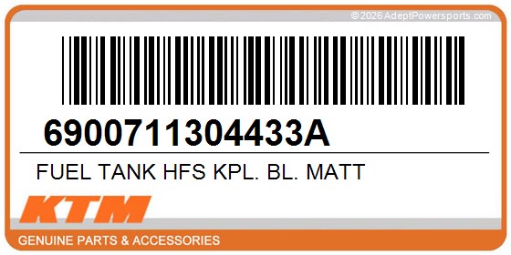 KTM 6900711304433A Fuel Tank Hfs Kpl. Bl. Matt