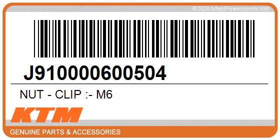 KTM J910000600504 Nut - Clip :- M6