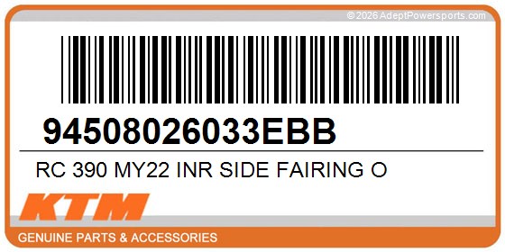 KTM 94508026033EBB Rc 390 My22 Inr Side Fairing O