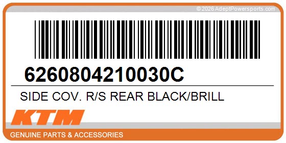 KTM 6260804210030C Side Cov. R/S Rear Black/Brill