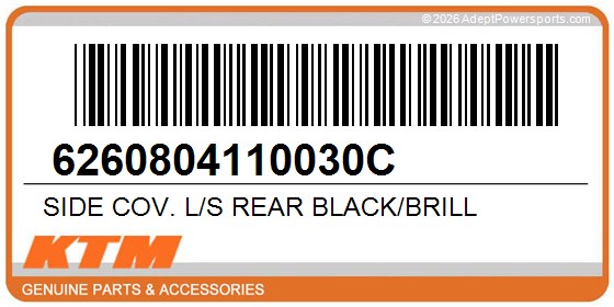 KTM 6260804110030C Side Cov. L/S Rear Black/Brill