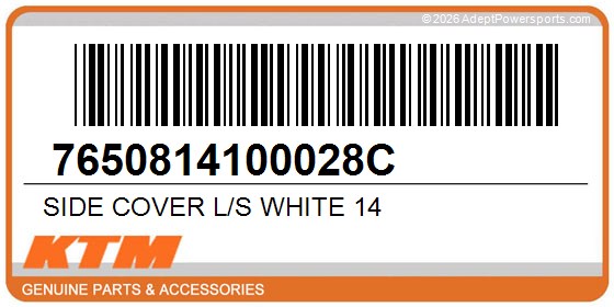 KTM 7650814100028C Side Cover L/S White 14