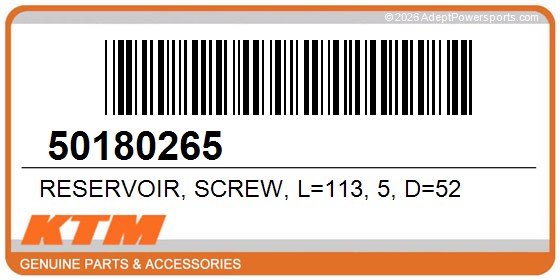 KTM 50180265 Reservoir, Screw, L=113, 5, D=52