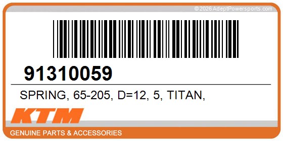 KTM 91310059 Spring, 65-205, D=12, 5, Titan,