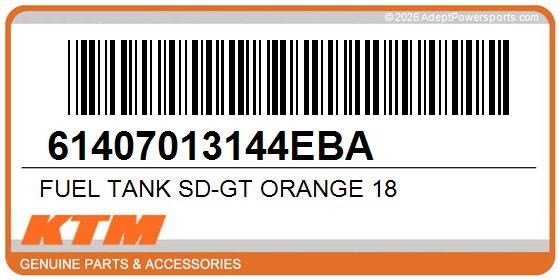 KTM 61407013144EBA Fuel Tank Sd-Gt Orange 18