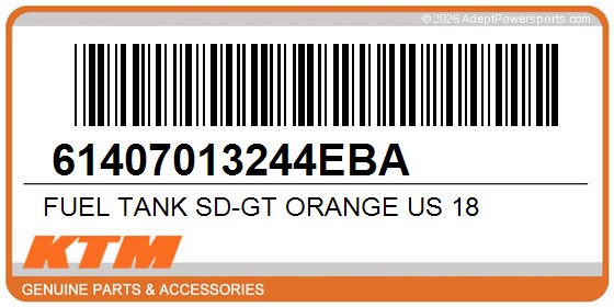 KTM 61407013244EBA Fuel Tank Sd-Gt Orange Us 18