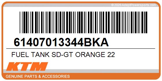 KTM 61407013344BKA Fuel Tank Sd-Gt Orange 22