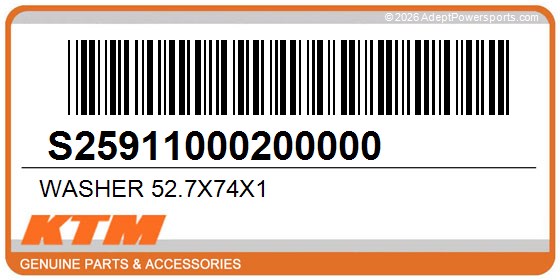 KTM S25911000200000 Washer 52.7X74x1