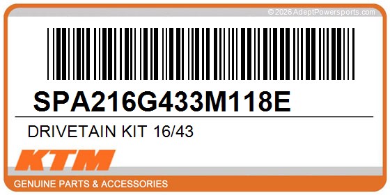 KTM SPA216G433M118E Drivetain Kit 16/43