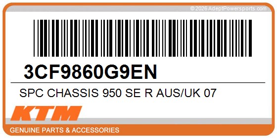 KTM 3CF9860G9EN Spc Chassis 950 Se R Aus/Uk 07