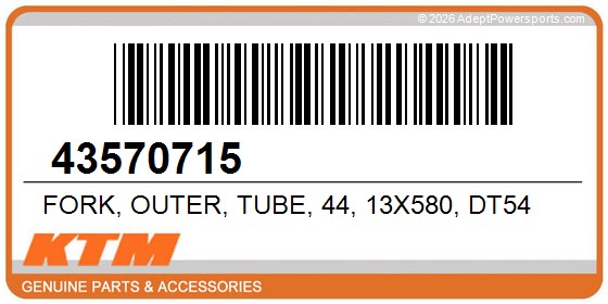 KTM 43570715 Fork, Outer, Tube, 44, 13X580, Dt54