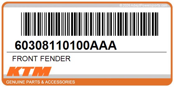 KTM 60308110100AAA Front Fender