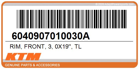 KTM 6040907010030A Rim, Front, 3, 0X19'', Tl