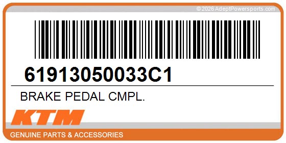 KTM 61913050033C1 Brake Pedal Cmpl.